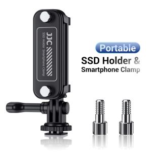 JJC 3 In 1 Interface SSD Holder & Smartphone Clamp For Most Mobbie Phone With A Width Of 55-95mmCold Shoe&1/4-20 Thread&Sports Camera Interface