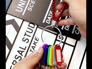 พวงกุญแจสแตนเลสพร้อมป้ายพลาสติก 10 หลักสำหรับการกำหนดหมายเลข/จำแนกประเภทเหมาะสำหรับโรงงาน โรงแรม หอพัก และสถานที่อื่นๆ