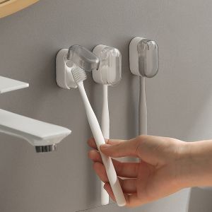 【On Sale】5Pcs Toothbrush Holder Wall-mounted Punch-free Toothbrush Storage Rack Household Hanging Clip