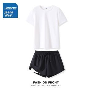 Jeanswest | Bộ 2 Món Nữ Thể Thao Ngắn Tay & Quần Short Chống Nắng Khô Nhanh