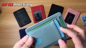 TC BW-073 Vertical Slim PU Leather Multi-Slot Card Holder With Cash Slot | RFID Protected