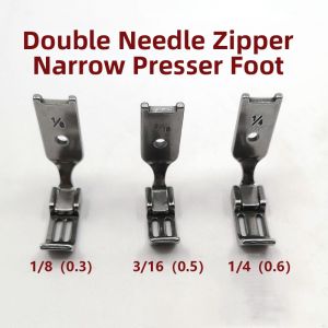 Double Needle 0.3 Long Groove Short Groove Narrow Presser Foot Steel