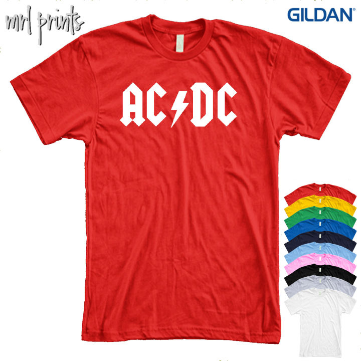 AC DC Shirt Unisex MRL Prints Gildan Cotton Tshirt Band Logo | Lazada PH