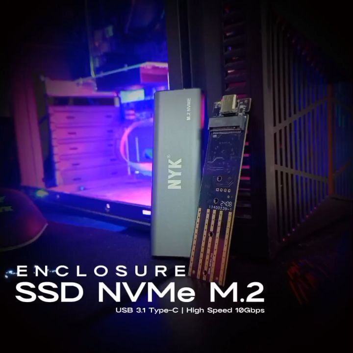 SSD Enclosure NVMe M2 USB type C NYK High Speed 10Gbps Lazada
