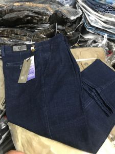 Quần bò jean nam trung niên túi chéo 1ly dáng thụng chất co giãn có size cho người 100 kg