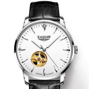 Mens Mechanical Watch True Diamond Casio Hollow Automatic Luxury Brand Waterproof K998 round Dial Synthetic Sapphire Lens Japanese Movement