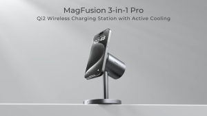 AUKEY LC-MC311A MagFusion 3-in-1 Qi2 15W Magnetic Wireless Charger MFW Certified with Active Cooling System (24 Months Warranty)