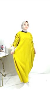 Gamis Prisket Logo Emas Prisia Tangan Serut 760 LISFASHION