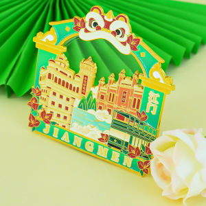 Jiangmen Fridge Magnet Tourist Souvenir Cultural Creative Kitchen Decor Sticky Note Holder Tile Dachan Ancient Town Opening Pine House