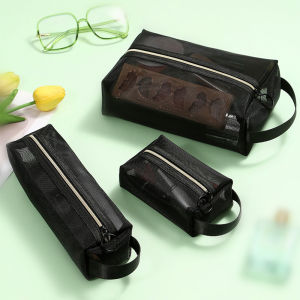 【♡Lovely girls house♡】Multi-Sizes Travel Zipper Cosmetics Bags Transparent Mesh Makeup Pouch Large Capacity Storage Organizer