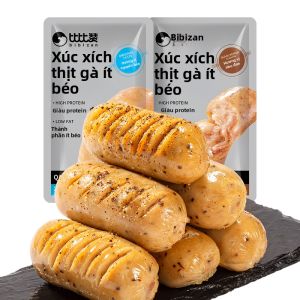 BIBIZAN | Xúc xích thịt gà ít béo high protein thay thế bữa ăn thể hình ăn liền từ ức gà chất lượng cao cho chế độ ăn uống lành mạnh