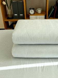 Mini Washed Cotton Blue Plaid Single Piece Pure Cotton 200x230cm Dormitory Bedding Cover Simple Style Home Use Warmth Retention