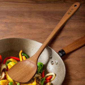 COOKER KING | Non-Stick Pan Heat Resistant Wooden Cooking Spatula
