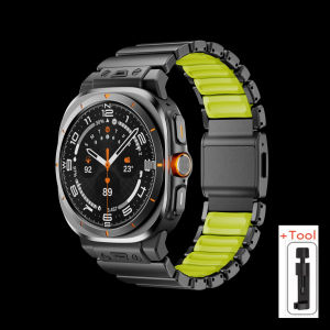 Luxury Metal Silicone Strap for Samsung Galaxy Watch Ultra 2026 2025 47mm Magnetic Stainless Steel Band for Galaxy Watch Ultra 7