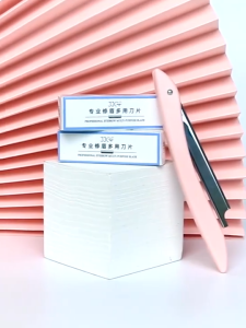 Foldable eyebrow razor 10 pieces eyebrow trimming blades stainless steel knife makeup