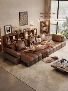 MEIZHAISHENGHUO | Electric Adjustable Close-wall Sofa Genuine Leather