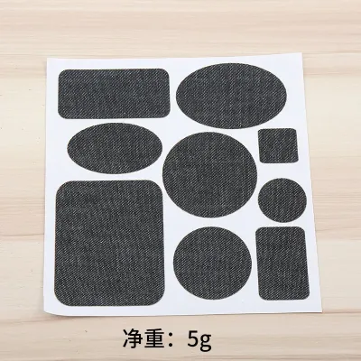 9pc Self-adhesive Denim Patches for Clothes DIY Stripes Iron on Appliques Jeans Pants Elbow Knee Clothing Stickers Badge Diy Cut