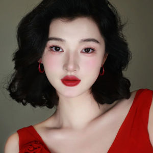 Onekiss Red Large Circle Earrings Womens Fashion 2025 New High-End Sensation Ear Cuff Lightweight Luxury Earring Jewelry