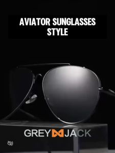 Grey Jack Kacamata Sunglasses Aviator Polarized Model Klasik Bahan Metal Anti Silau UV400 Fashion Pria KEren 8651
