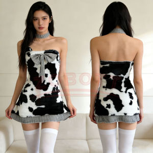 Cartoon Cow Series Bodysuit Underwear Maid Unifrom Costume Kawaii Girls Bikini Swimsuit Set Outfit Cow Series Swimsuit Bikini