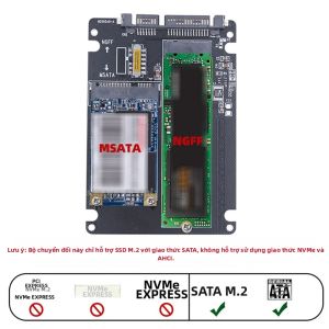 Hộp Ổ Cứng Ngoài Tích Hợp Chuẩn M.2 NGFF SSD MSATA Sang SATA 3.0 Hỗ Trợ Hai Ổ Đĩa Có Công Tắc Để Mở Rộng Lưu Trữ