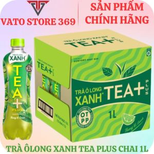 Trà ô long xanh TEA+ PLUS hương vị chanh chai 1L
