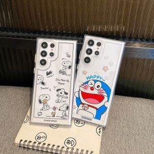 Cute Cartoon Snoopy Hard Cases for Samsung S25Ultra S24Ultra S23Ultra S22Ultra Doraemon Phone Case for Galaxy S25 S22 S24 Ultra Plus Shockproof Phone Protective Cover for S23 Snoopy.Case Back Shell