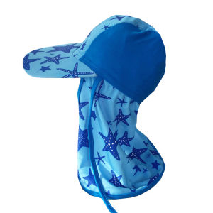 Childrens Swimming Cap Sunscreen for Boys Neck Ear Protection Girls Big Brim Summer UV Proof Cap Beach Sun-Proof Swimming Cap