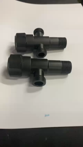 stop kran shower single bulat hitam minimalis 23H / stop keran air tee cabang 2 kloset bidet black murah 14H