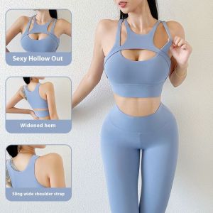 FED Womens Seamless Sports Bra with Cutout Back for Yoga and Fitness