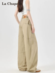 Khaki Workwear Jeans Womens Summer Thin Design High Waist Drapey American Style Wide Leg Pants Casual High Waist Wide Leg Jeans