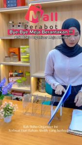 Mall Perabot | Rak Penyimpanan 4 Sekat Serbaguna | Kotak Penyimpanan Buku Box Transparan | Organizer Laci Kosmetik / Perhiasan / Jepitan Rambut |