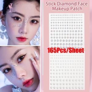 Disposable Tattoo Stickers 3D Face Jewelry Crystal Diamond DIY Eyes Face Body Rhinestones Waterproof Makeup Art Party Decoration
