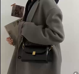 Women Casual Plain Metal Commute Simple Texture Square Bag Small Shoulder Bag