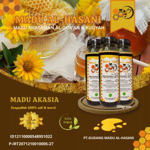 Madu Khataman Al-Quran & Ruqyah Madu Al-Hasani Asli & Murni Akasia 300 Gram - Honey - Syrup