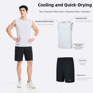 Erke | Mens Quick-Dry Basketball Set Summer New Tank Top Shorts