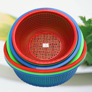 Large round Thickened Plastic Drain Basket Special for Canteen Vegetable Washing Kitchen Fruit And Vegetable Basket Drain Screen