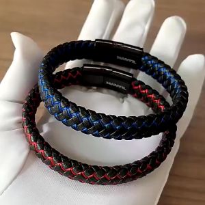 Gelang Kulit Pria Gaya Vintage Mix Rope Blue | Jeepa Aksesoris Pria