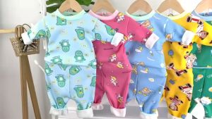 Combo5 bộ quần áo sơ sinh chất liệu nỉ lót lông dày bé trai bé gái 3-14kg - Cho Bé