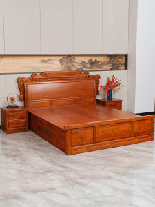 Lush age | Traditional Redwood Wedding Bed Chinese Mortise and Tenon Joints