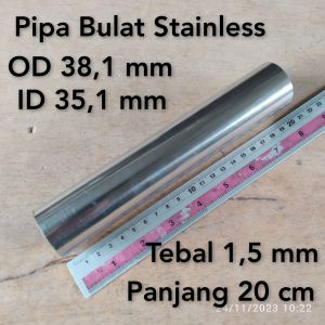 Pipa Bulat Stainless OD 381 mm ID 351 mm Tebal 15 mm Panjang 20 cm