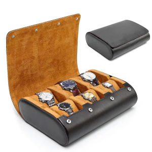 Watch Travel Case - for Men - for Women -Watch Roll Travel Case Organizer Display - Watch Case - 6 Slots Watch Box Organizer