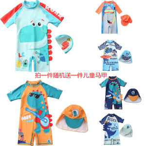 Childrens One-Piece Swimsuit Boys Beach Sun Protection Swimwear Long Sleeve Short Sleeve Baby Swimming Costume Kids Poolwear