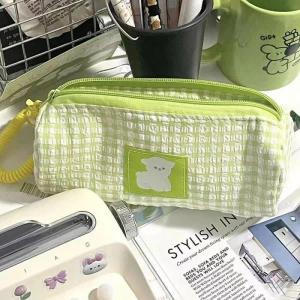 Color Checked High Appearance Large Capacity Pencil Case