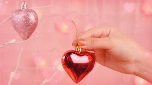 Birthday Heart Ornaments 3 Heart Baubles Heart Shaped Christmas Tree Baubles Heart Hanging Decorations for Valentines Day Wedding Anniversary (Pink Red Color 24 Pieces)