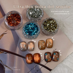 1 Box Sparkly Winter Autumn Round Glitter Flakes Pure Color Nail Art Mirror Metallic Manicure Salon Decoration Supplie