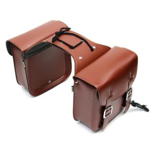 Retro PU Leather Motorcycle Saddlebag Saddle Bags Pouch Storage Case Side Luggage Tank Suitcase Motorbike Accessories