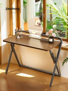 Foldable Vintage Style Computer Desk for Home Bedroom Simple Study Writing Desk Multi-Functional Office Desk Economical Model