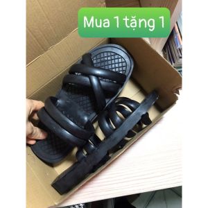 Dép nam cao su đế dày 2 cm dép lốp râu bác hồ khứa mặt trống trơn trượt