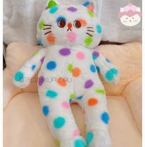 ⭐️Ready Stock⭐️ 有现货New Polka Dot Rainbow Cat Plush Toy